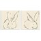 Stupell Industries Minimalist Resting Rabbit Line Drawing 2 pc Wall Plaque Art Set Design by June Erica Vess